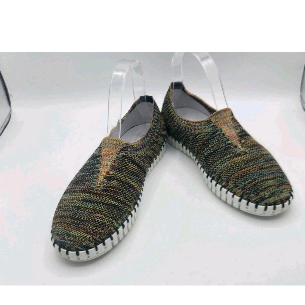Eric Michaels Lucy Tan Mosaic Slip On Comfort Shoes Womens Size 38 US 7.5
